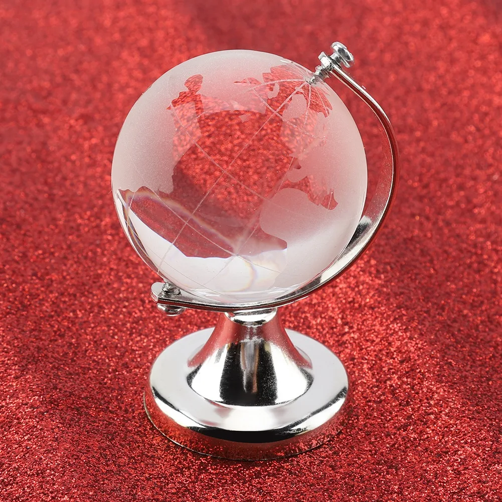 Okrogla Zemlja Krogla, Srebrna Zemljevidu Sveta Kristalno Steklo Žogo Sferi Doma SOffice Dekor Darilo je tudi najboljša izbira za high-end darilo