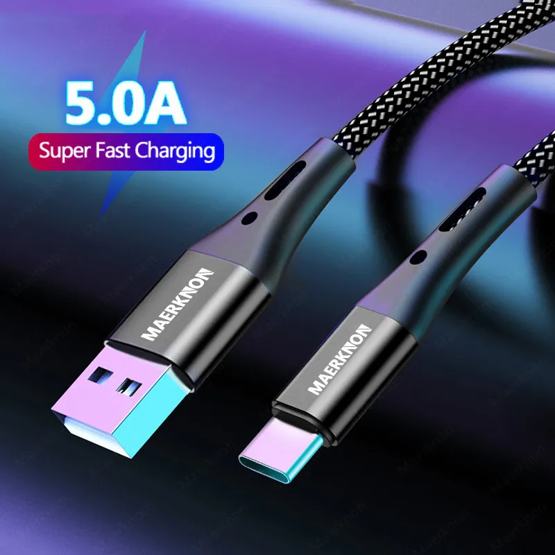 5A USB Tip C Kabel Hitro Polnjenje Žice za Samsung Galaxy S9 S10 Plus Xiaomi mi9 Mobilni Telefon Huawei USB-C Tip-C Polnilnik, Kabel