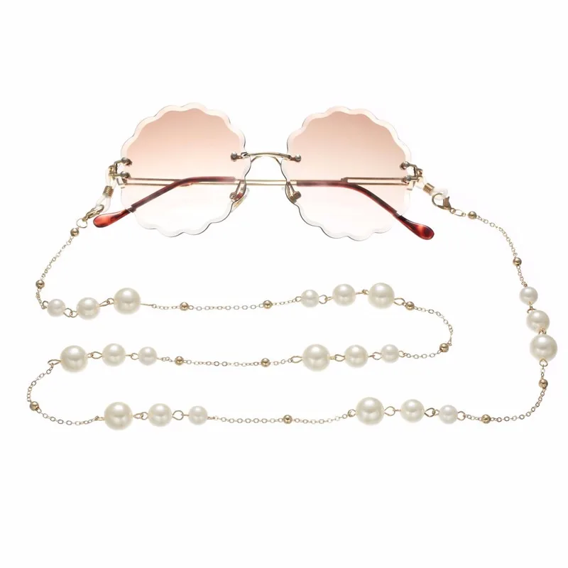 1PC Mode White Pearl Beaded Sunglass Obravnavi Očala Očala Verige Kabel Imetnik Vrv Za Moške, Ženske, Nove Vroče Prodajo Bele