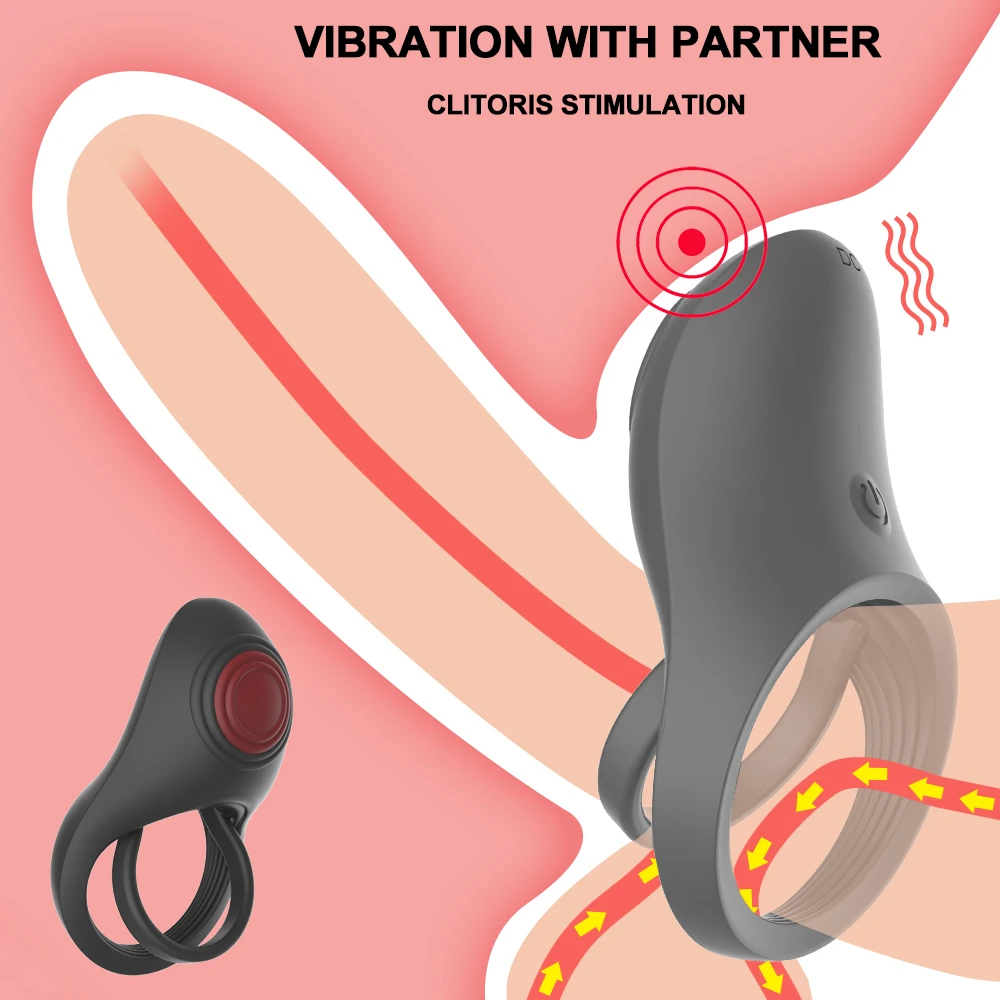 10 Hitrost Petelin z vibriranjem Obroč za Penis Dvojno Obroči Massager Moškega Spola Zamudo Izliv Erotično Sex Igrače za Moške Nekaj Žensk, Vibratorji