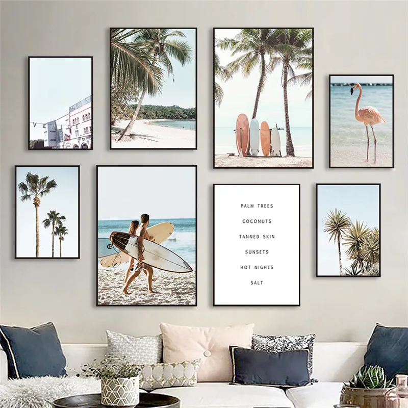 Sodobna Peščena Plaža, Pokrajino, Sliko Home Design Wall Art Platno Slikarstvo Nordijska Obmorske Krajine Plakatov in Fotografij za Spalnico