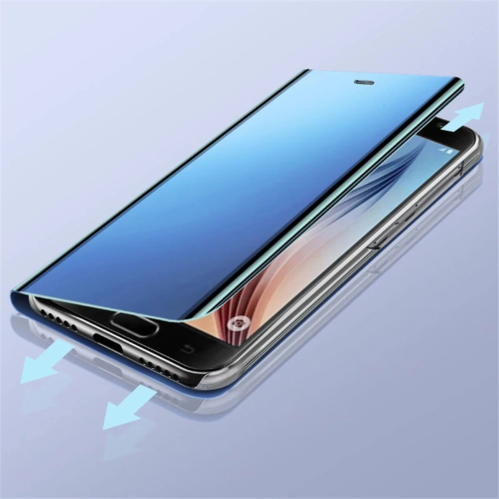 Ogledalo Smart Flip Primeru Telefon Za Samsung Galaxy A81 A91 A12 A32 A02S A42 A21S A31 Antifall Luksuzni Celotno Okno Držalo, Stojalo Pokrov