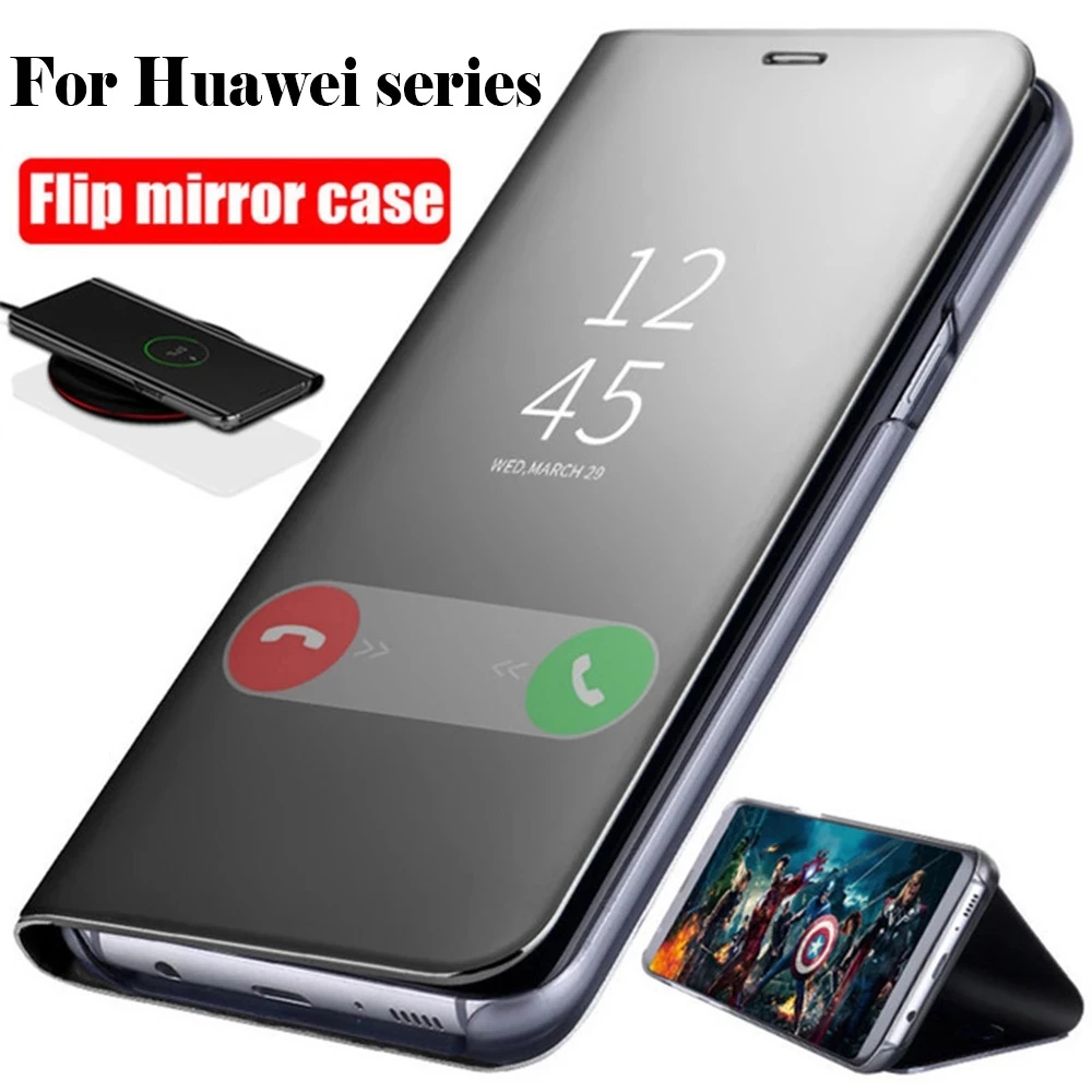 Ogledalo Smart Flip Primeru Telefon Za Samsung Galaxy A81 A91 A12 A32 A02S A42 A21S A31 Antifall Luksuzni Celotno Okno Držalo, Stojalo Pokrov