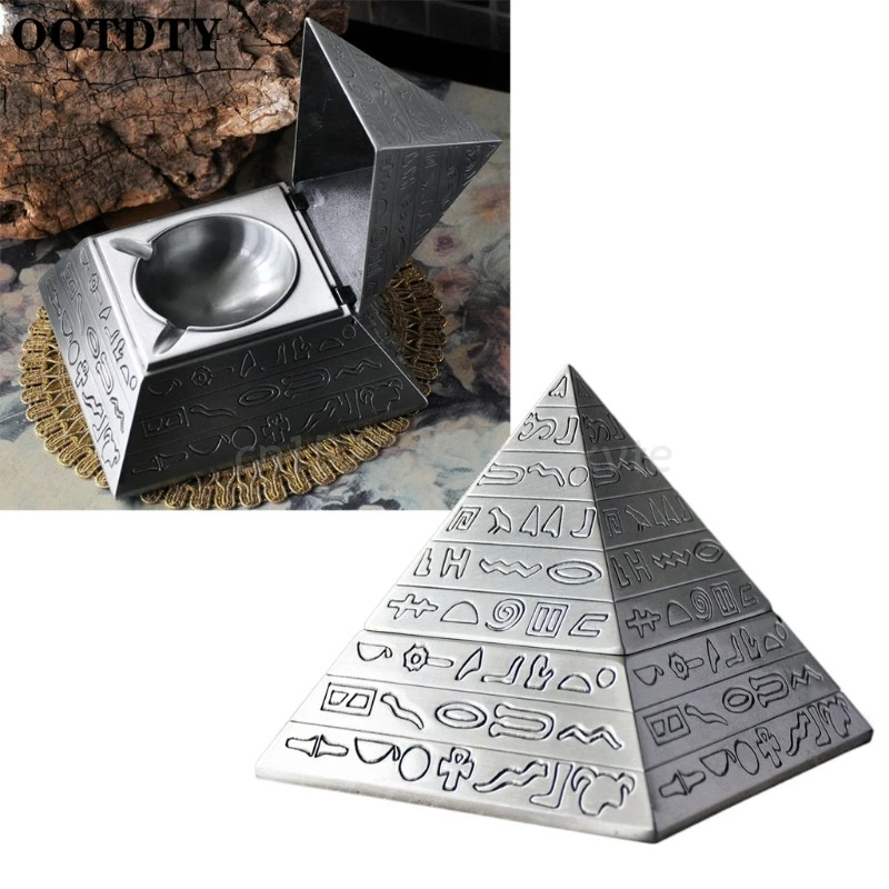 Edinstveno Lepe Starodavne Egiptovske Piramide Pepelnik z Bas Olajšav Khufu Kiparstvo Piramida Kiparskih Dekor Pepelnik