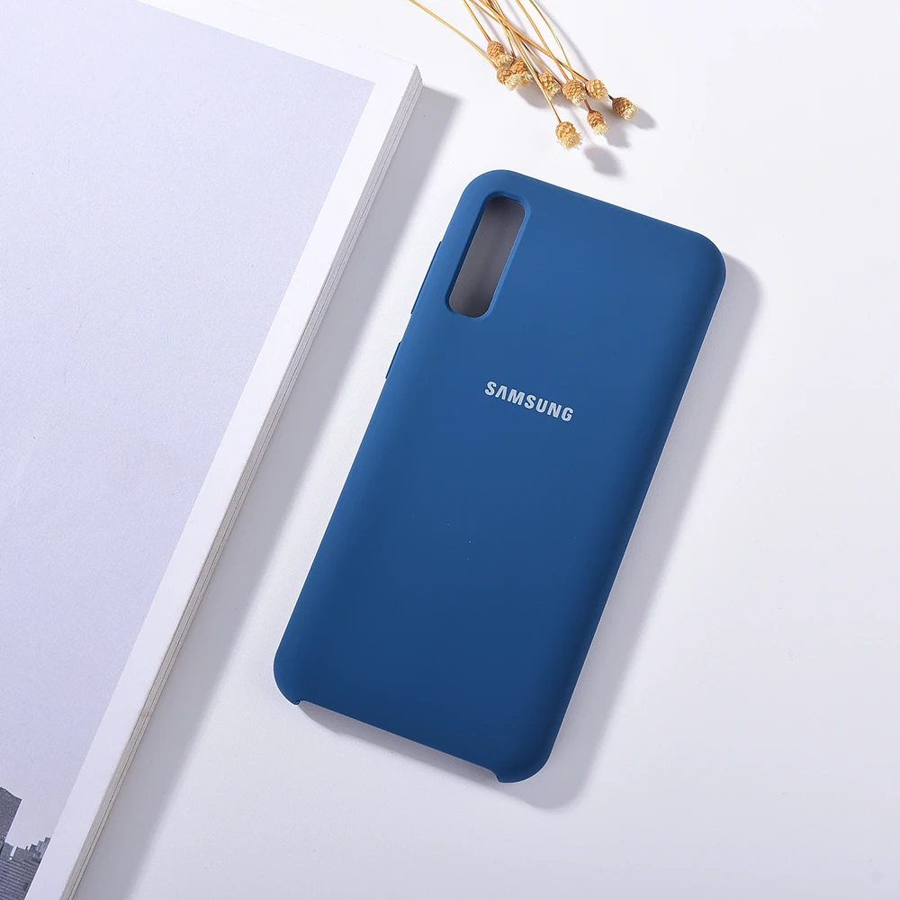 Samsung galaxy A30 A20 A50 M60 primeru original silky soft-touch silikona primeru konča nazaj zaščitni pokrov strani gumbov z logotipom
