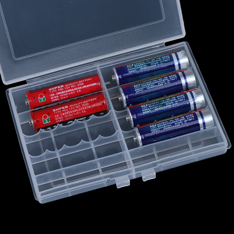 1pc Trde Plastike Baterije Primeru Polje Organizator Posoda Za AA In AAA Baterije Imetnik Škatle za Shranjevanje Primeru Zajema