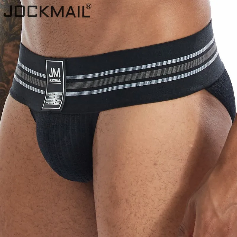 JOCKMAIL 2-pack, za Moške Seksi spodnje Perilo spodnjice brez Hlačnic Moških Jockstrap Modne Moške spodnjice brez Hlačnic Cuecas Gay Perilo Penis Bikini Moških Slip Homme