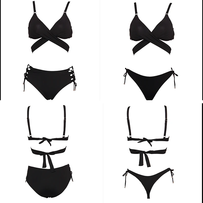 TATITIVS Push Up Prečni Trak Povoj Bikini Komplet Ženske Seksi Tri Kose Kopalke 2021 Novo Dekle na Plaži, Kopalne Obleke, Kopalke