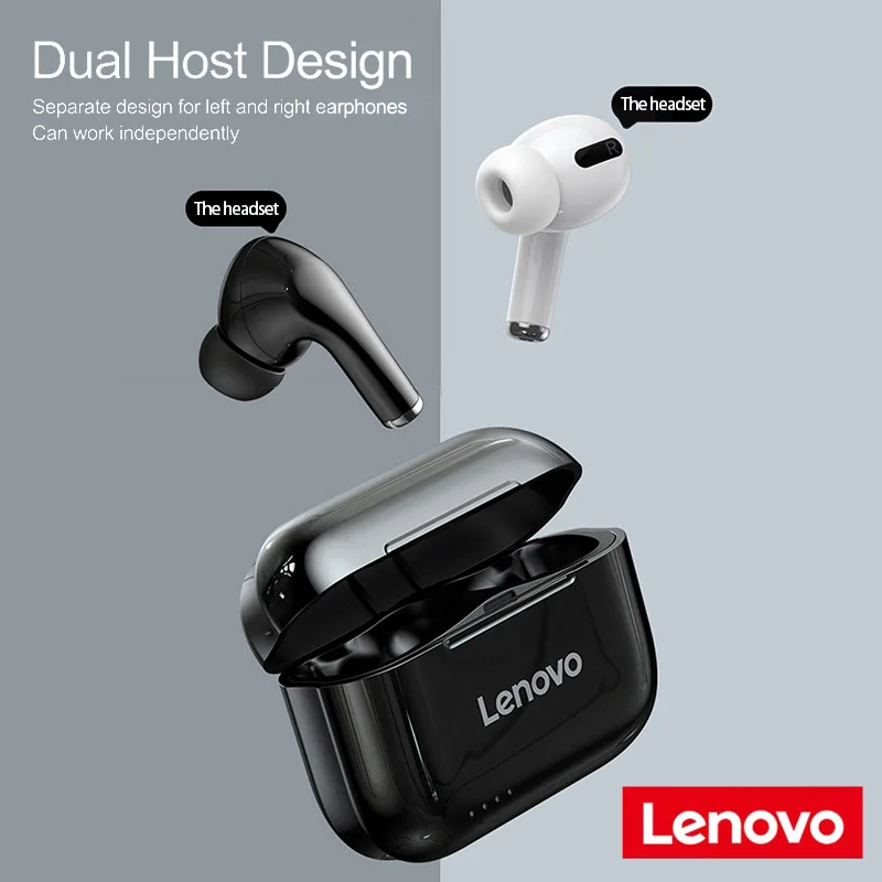 Original Lenovo LP1S Bluetooth 5.0 Brezžične Slušalke za V uho CVC Zmanjšanje Hrupa HI-fi Stereo Slušalke Touch Kontrole Za Vse Telefone