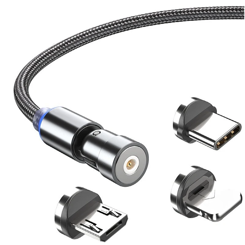 2.4 Magnetni napajalni Kabel USB Tip C Magnetno Polnilnik, Mikro USB Kabel 540 Stopinj Vrtljivo Kabel Za Mobilni Telefon Pribor