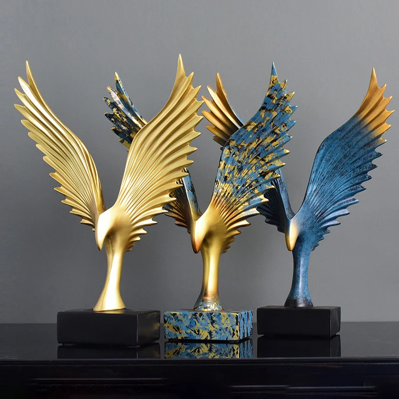 Evropski Orel Krila Abstraktno Kiparstvo Smolo Figur Urad Obrti Zlato Ornament Handcraft Model Poročno Darilo Doma Dekoracijo