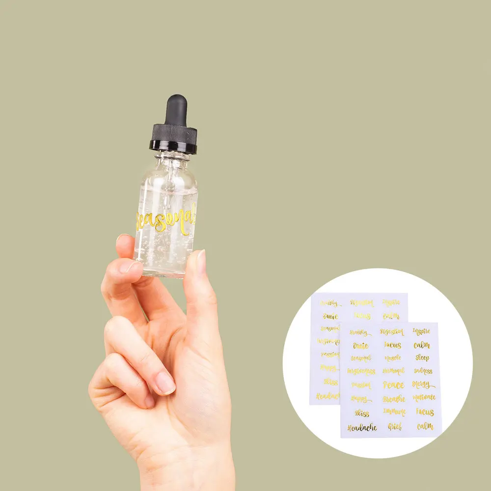 10 Listov Eterično Olje, Steklenica Oznake Aromaterapija Posode DIY Pismo Nalepka