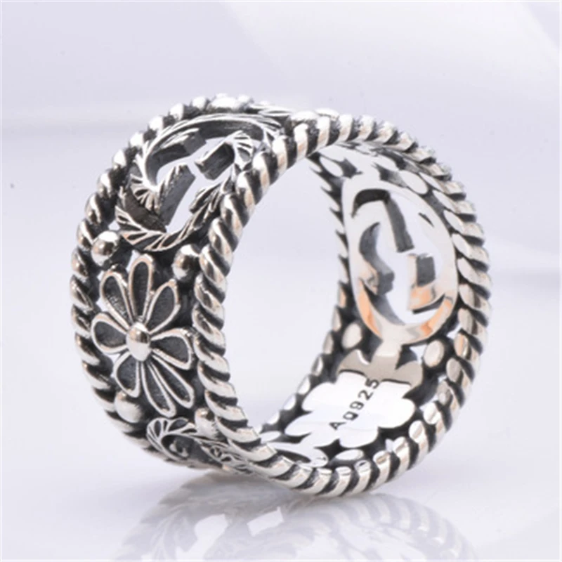 925 sterling srebro nove vroče prodaje turkizen prstan, classic logotip čar prvotno nakit, darilo za punco