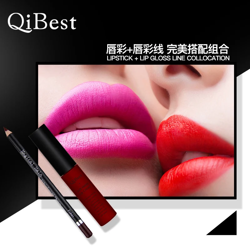 Qi 16 Barva Mat Šminke Za Ustnice Nastavite Dolgotrajen Make Up Rdeče Lip Gloss Svinčnik Kompleti Golih Tekoča Ličila Za Ustnice Palico Nepremočljiva