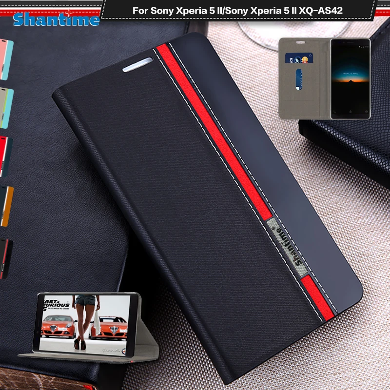 Luksuzni PU Usnjena torbica Za Sony Xperia 5 II Flip Primeru Za Sony Xperia 5 II XQ-AS42 Telefon Primeru Mehko TPU Silikon Zadnji Pokrovček