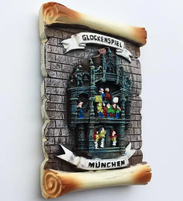 Glockenspiel München, Nemčija Turističnega Potovanja, trgovina s Spominki, 3D Gume Hladilnik Magnet
