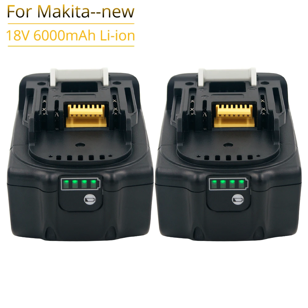 2pcs Smart Protection BL1860B 6000mAh Baterija za Makita 18V 6.0 Ah BL1860 BL1850 Bl1830 Akumulatorska Orodja Baterije LED Luči