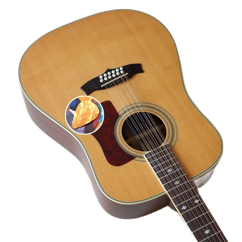 48 MM zgornji matica 41 palčni 12 string polno iz masivnega lesa akustične kitare, naravni mat polni velikosti folk kitare z EQ sprejemnik funkcijo