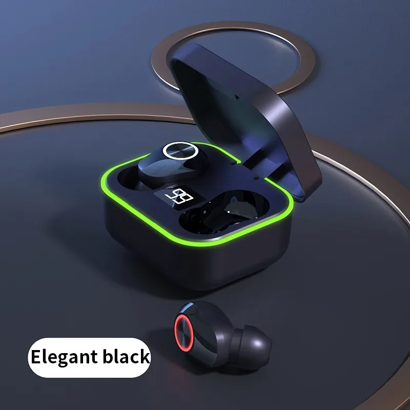 Tip-c M8 5.1 TWS Digitalni Prikaz Pisane utripajoča Lučka na Slušalki Bluetooth Šport Brezžični Težka Uho Kavelj Teče Slušalke