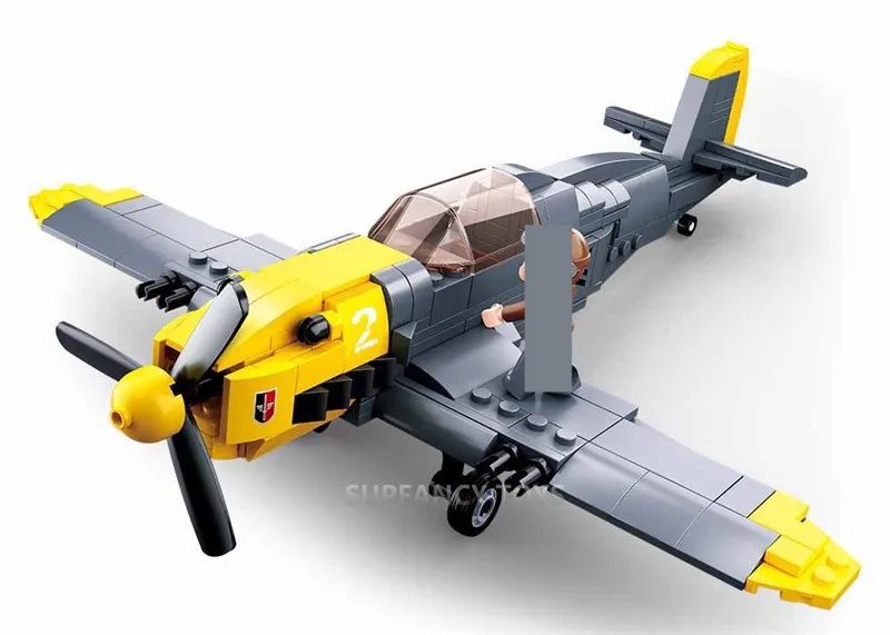 289Pcs WW2 Vojaški Nemčiji Army Air Forces BF-109 Borec Letalo Modela Stavbe, Bloki, Seti za Vgradnjo DIY Ustvarjalca Opeke Otroci Igrače