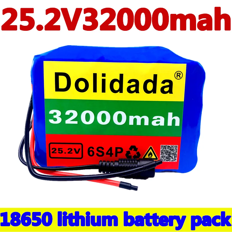 6s4p 24V 32Ah 18650 Baterije Litijeva Baterija 25.2 v 32000mAh Električna Kolesa z Motorjem /Električni/Li ionska Baterija s polnilnikom