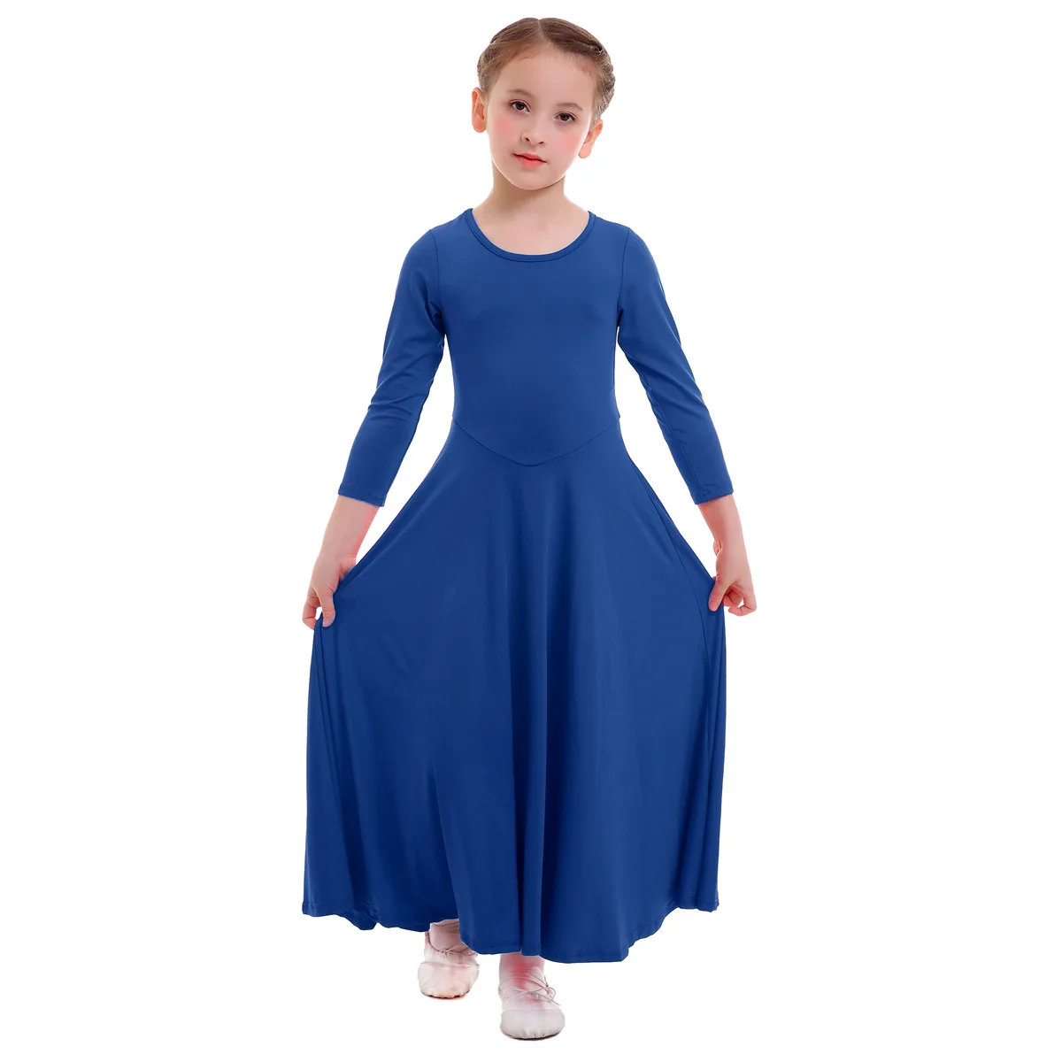 2020 Pomlad Muslimanskih Otrok Abaya Dolge Rokave Islamska Oblačila Malo Deklet, Plus Velikost Caftan 35380