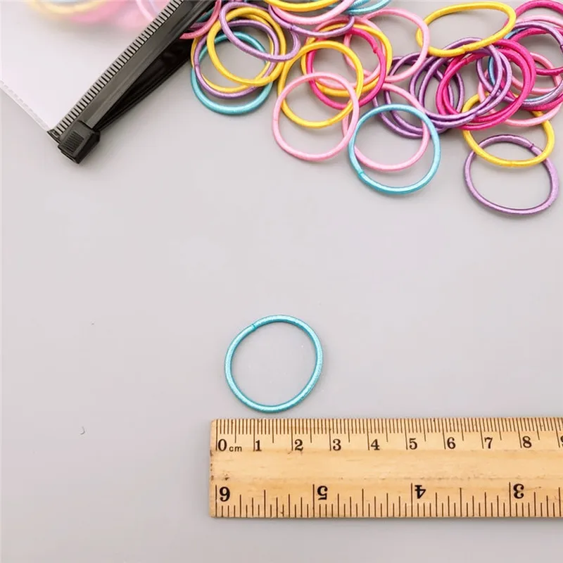 100 Kos/vrečko Koreja Otrok Podlagi Preprosta, Barvita gumico za Lase Vrv Moda Sladko Dekle, Princesa Čop Las Dodatki Set