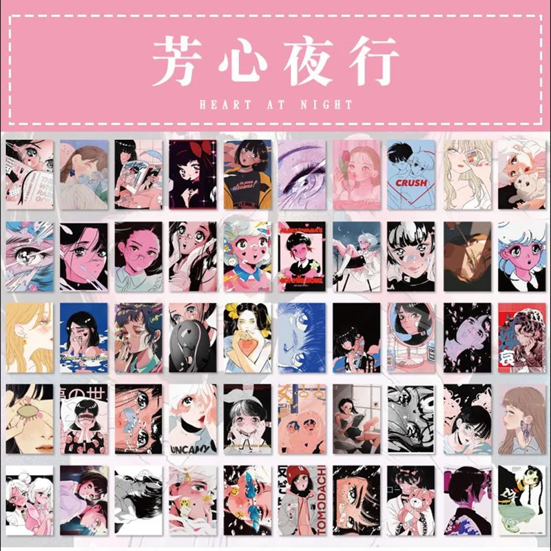 50 kos/Set Kawaii Japonski Anime Dekle Tiskovine Nalepke Srčkan Dnevnik Načrtovalec Album Mobilni Telefon DIY Dekoracijo Nalepke