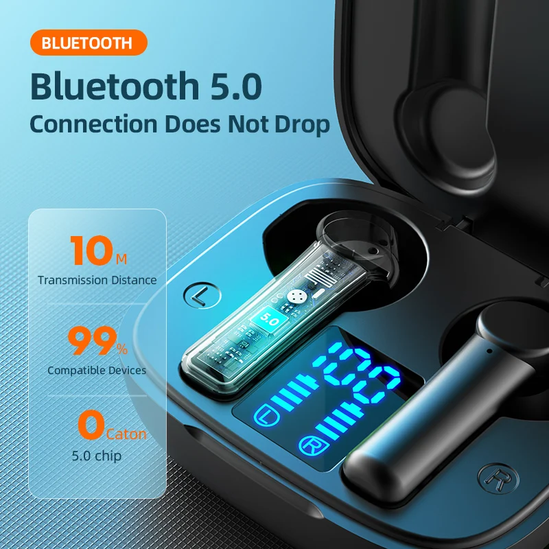 TAOCHIPLE LB-8 TWS Bluetooth 5.0 Brezžične Slušalke Z Mikrofonom V uho Stereo Čepkov Šport nepremočljiva TWS Slušalke Slušalke