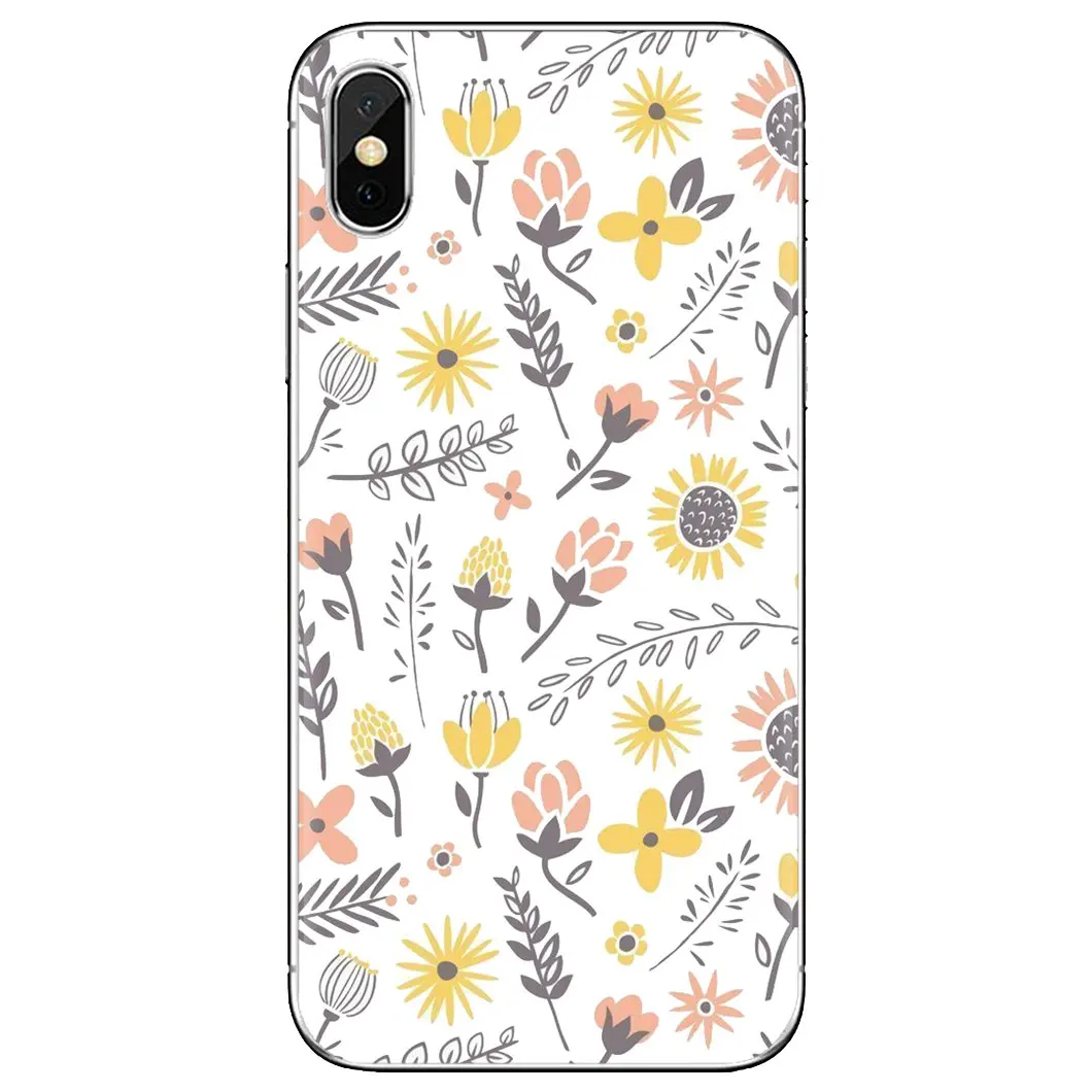 Za Samsung Galaxy Note 3 4 5 8 9 S3 S4 S5 Mini S6 S7 Rob S8 S9 S10 Plus Mehka TPU Telefon Primeru Spomladanski Cvetlični vzorec rože