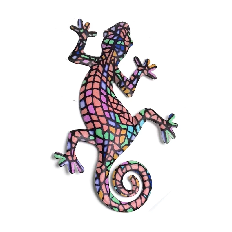 Kovinski Gecko Wall Art Dekor Inspirativno Kiparstvo Visi Zaprtih prostorih, na Prostem za Dom H051