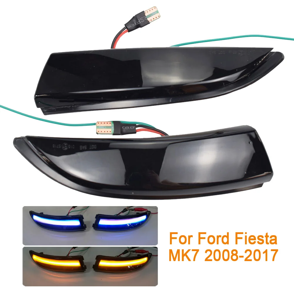 2pcs Dynamic LED Vključite Opozorilne Luči Teče Strani Krilo Rearview Mirror Indikator Za Ford Fiesta Mk7 2008-2017 Za Ford B-Max
