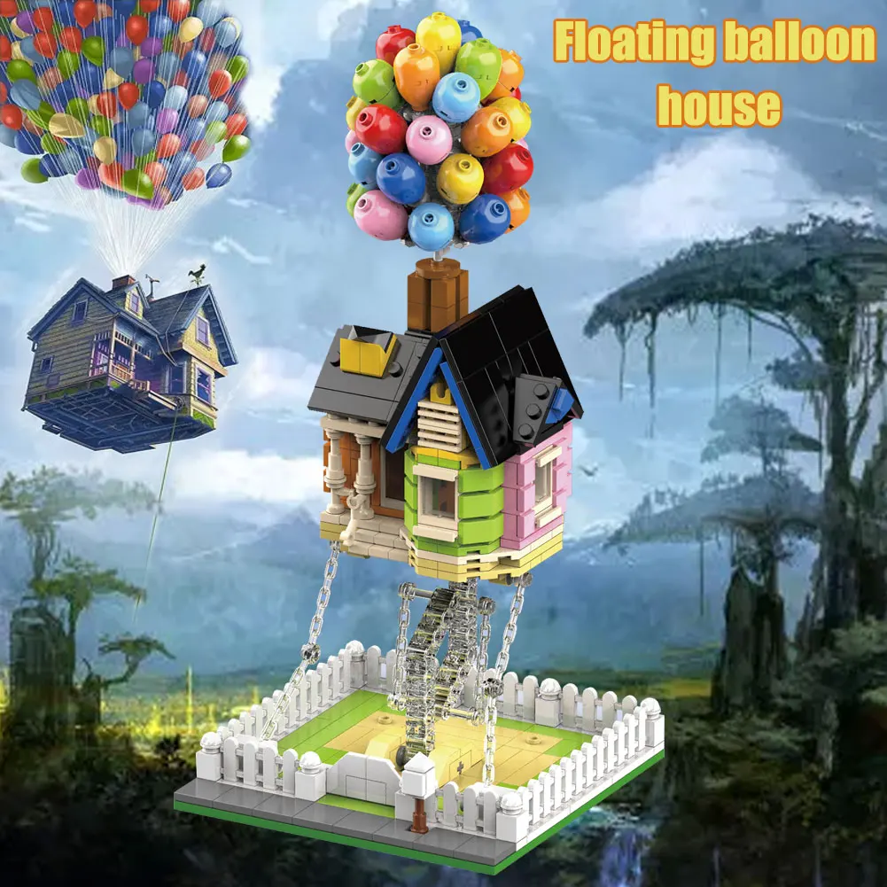 BZDA Laputa Grad V Nebo Balon Hiša, ki Plujejo pod hišo Anti-Gravitacije gradniki Ravnovesje Fizike Model Opeke Igrače Za Darilo