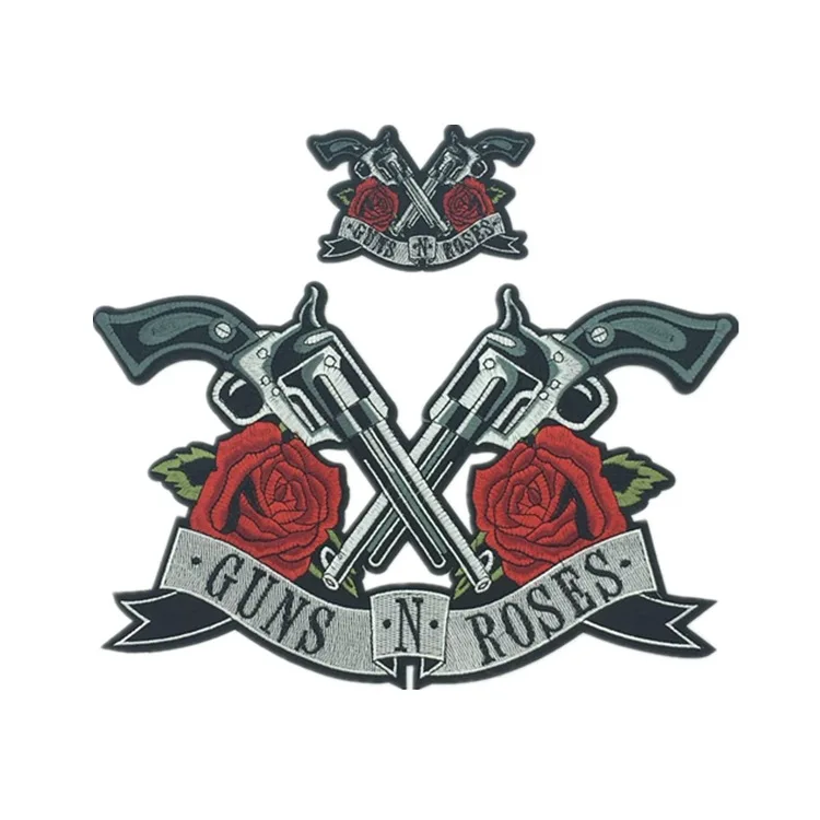 1set Nov Prihod Guns N Roses Velik Obližev Železa na Patch / Vezene Obliž Appliques za DIY T-shirt Jeans Jakno, Nahrbtnik