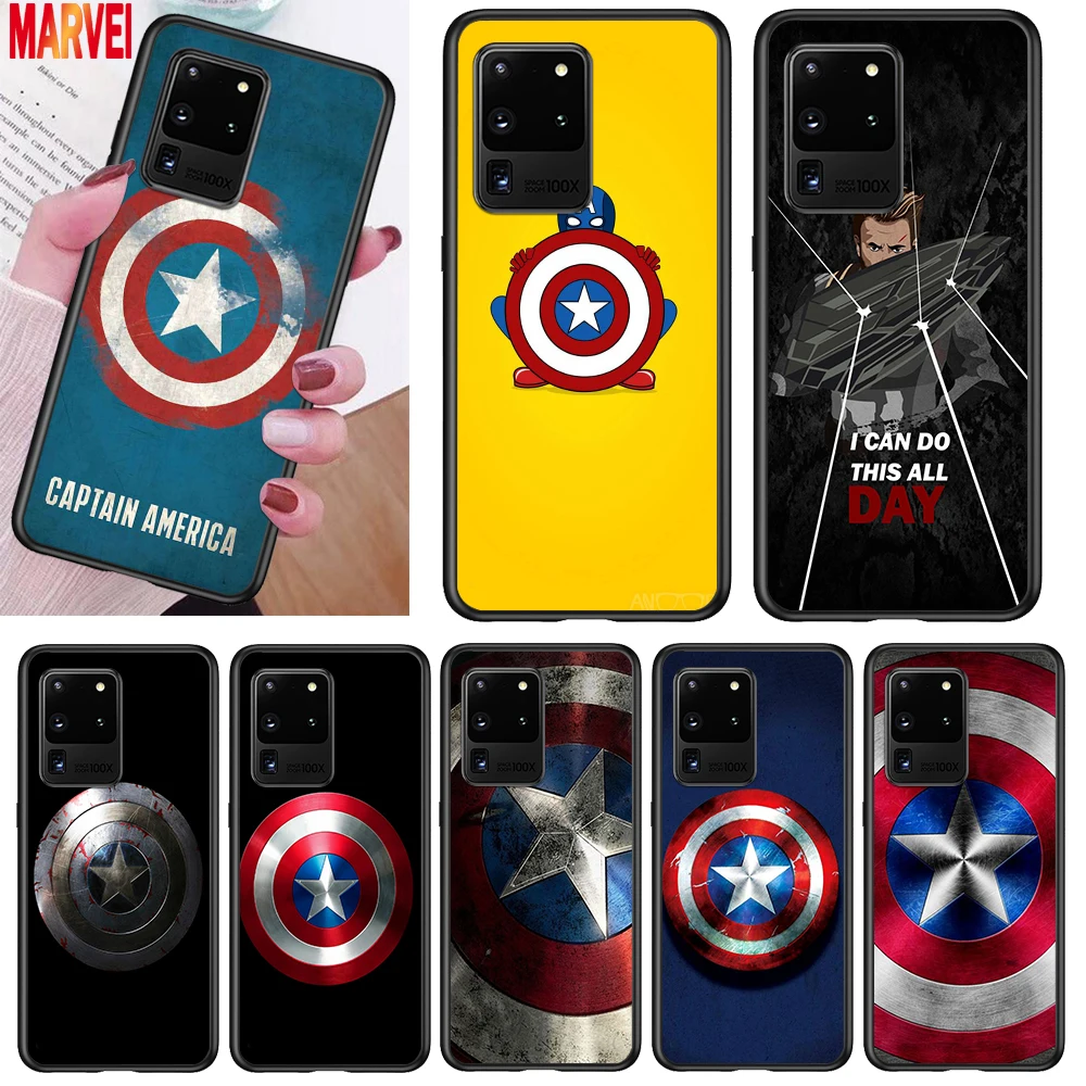 Captain America Shield Za Samsung Note 20 10 8 9 M02 M31 S M60S M40 M30 M20 M21 M10S F62 M62 M01 Ultra Pro Plus Primeru Telefon