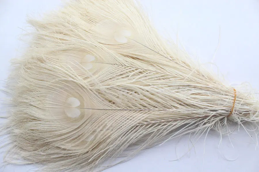 50 KOS/naravni beli pav perje v oči, 10 do 12 centimetrov pav pero brezplačna dostava poroka dekoracija