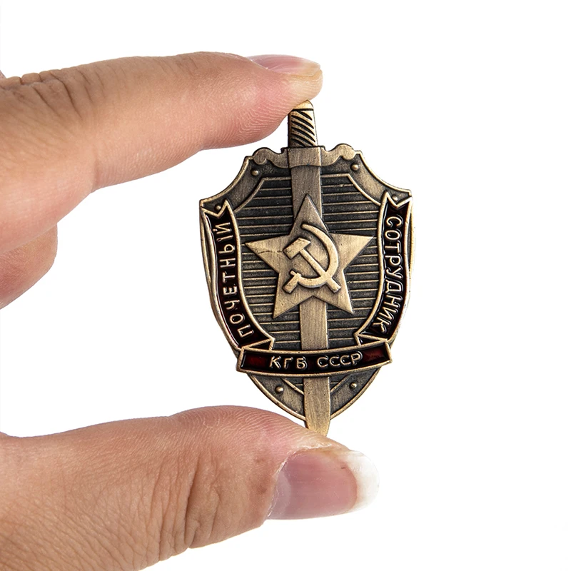 KGB Značko Sovjetski Vojaški Red Rdeča Zvezda Pin CCCP Zssr Nagrado, Medaljo Broška Komunizma Nakit Ww2 Antične Zbirke