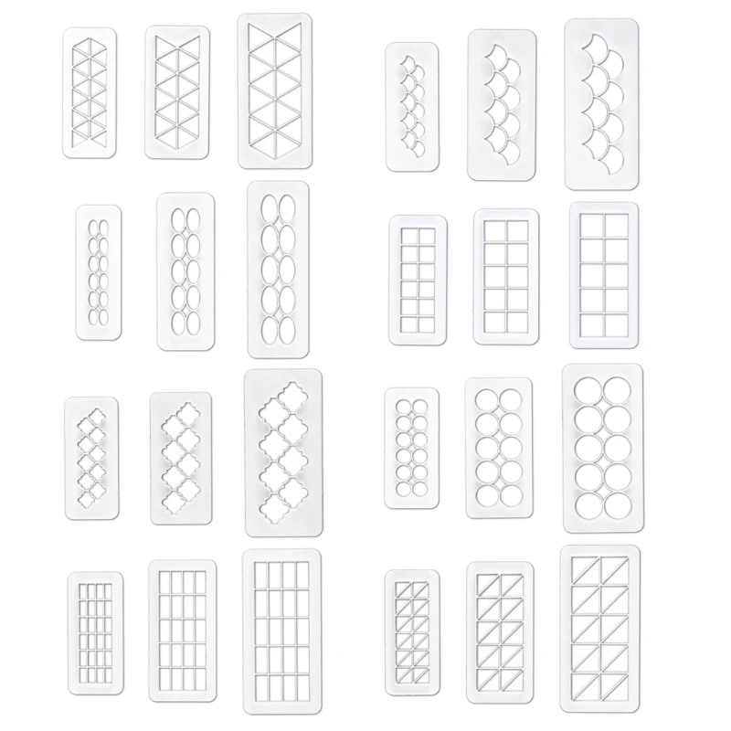 8 Set Plastičnih Geometrijske Torto Plesni Sladkorja Obrti Fondat Plesni Piškotke, Dekoraterstvo