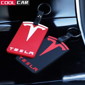 Silikonski Tipko Primeru za Tesla Model 3 Tipka Primeru Model3 Avto Ključ Imetnika Kartice Zaščitnik Pokrov Model Treh Kartico sim Ključnih Verige Posnetek