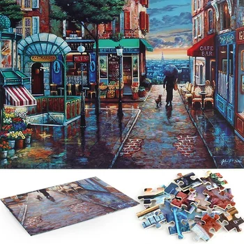 1000 Kosov, Za Odrasle Puzzle Zgosti Papir Vina Kabineta, Viski Puzzle Romantično Mesto Ulica Puzzle