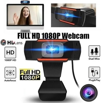Webcam 1080P 720P 480P Full HD Spletna Kamera Vgrajen Mikrofon Vrtljiv USB Web Cam Za PC Računalnik Za Mac Prenosni računalnik Desktop