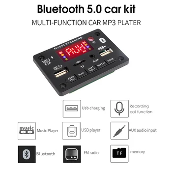 Velik Barvni Zaslon Avto Avdio USB TF FM Radio Modul za Brezžično Bluetooth 5V 12V MP3, WMA Dekoder Odbor MP3 Predvajalnik z Daljinskim upravljalnikom
