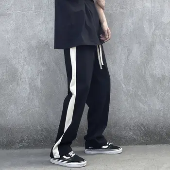 Pomlad Sweatpants Moda za Moške Hlače Priložnostno Moških Joggers Track Hlače Ulične korejski Svoboden Široko noge Hlače Mens Hlače S-2XL