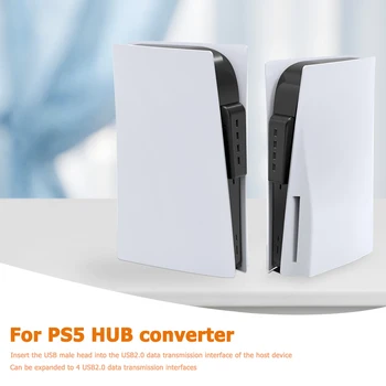 ALLOYSEED Za PS5 USB Hub 4 Port USB 2.0 Splitter Adapter za PlayStation 5 4 3 Prenosni računalnik Namizni RAČUNALNIK Pribor