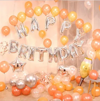 Rose Zlata Temo Happy Birthday Balon Torto, Šampanjec Steklenico Folija Balon Obletnico Poroke Baby Tuš Rojstni Dan Stranka Dekor