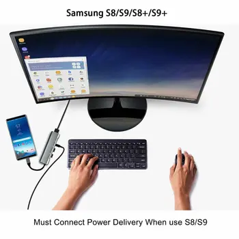 USB C Do HDMI je združljiv Adapter Središče Za Samsung Dex Postaja MHL Za Galaxy S8 S9 S10/Plus Opomba 10/9 Zavihku S4 S5E S6 Tip C