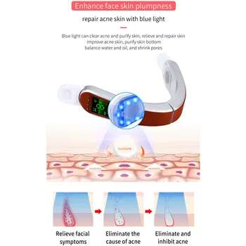 Obraz Slim Brado Proti-Line Up Dvigalo Pasu Pralni Rdeča Modra LED Foton Terapija Obraza Dvižne Naprave Hujšanje Vibracije Massager Reduciranje
