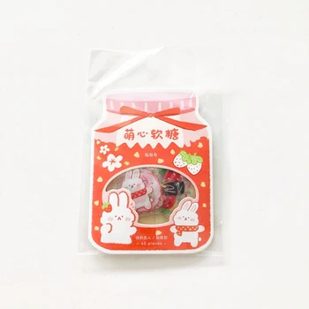45 Listov /Paket Sweet Strawberry Risanka Zajec Dekorativne Nalepke DIY Album Strani Računa za Dekoracijo