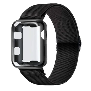 Stretchy Solo Zanke Watchbands Za Apple Watch 6 band SE Trak 44 mm 40 mm Najlon Zapestnica Zaščitna torbica Za Applewatch 3 42mm 38