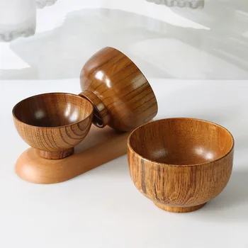 Lesene dishware namizna nastavite lesa skledo riža, solata instant rezanec bowl doma restavracija Japonski stil